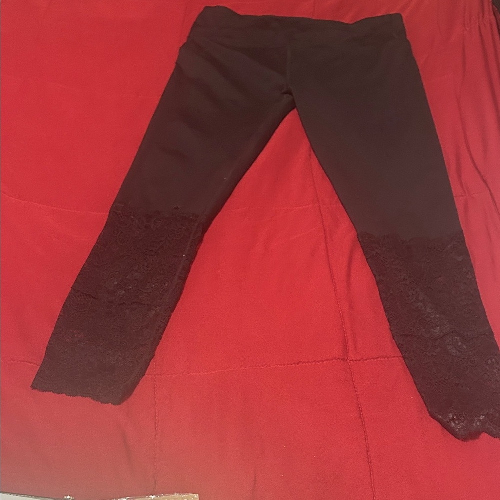 Fabletics Black Lace Detail Leggings